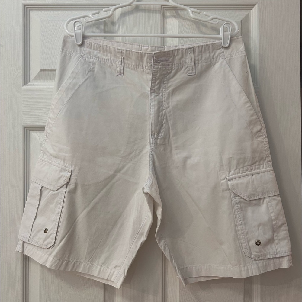 Men's White Cargo Shorts